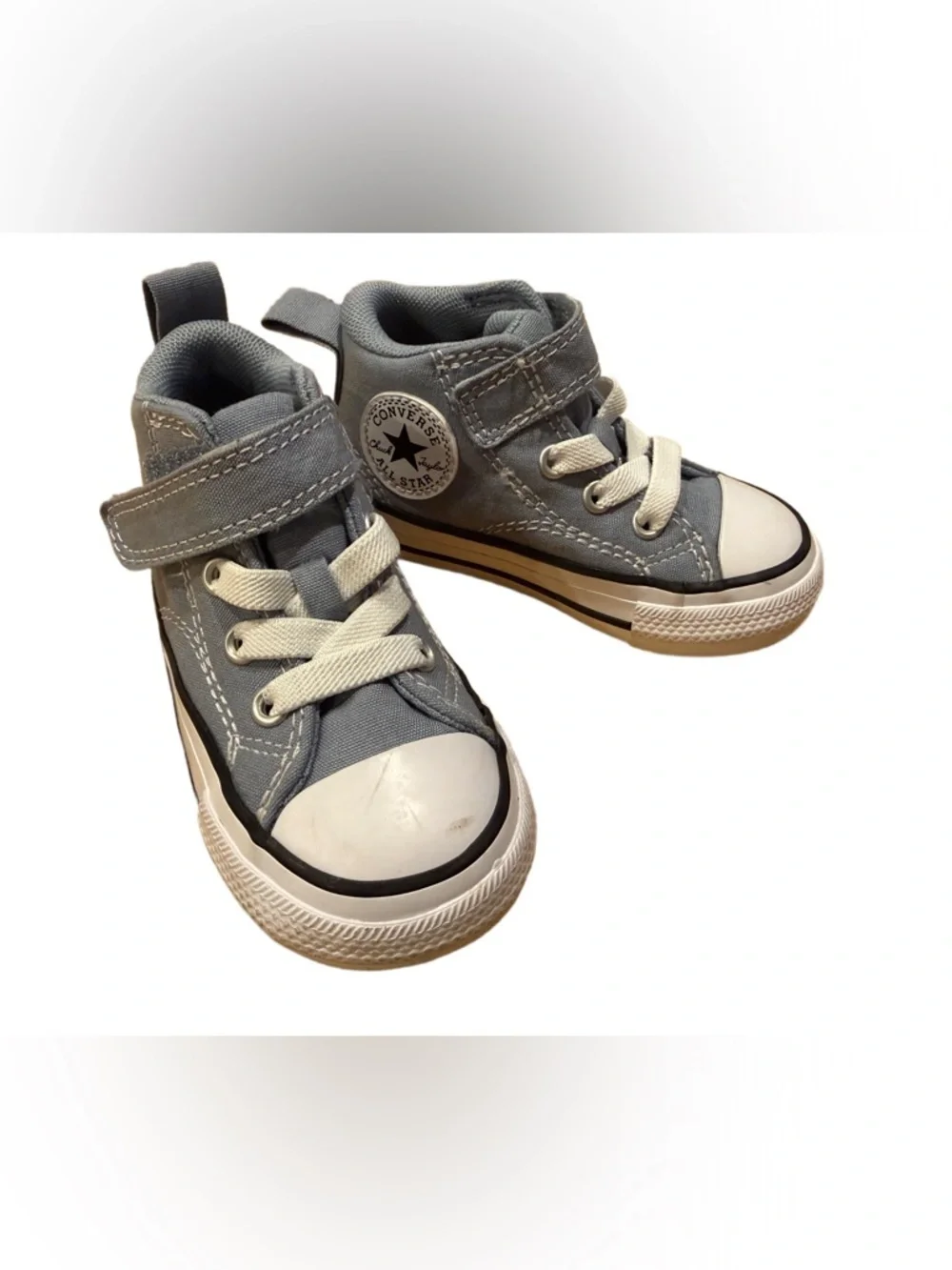 Converse High Top Sneakers Toddler Size 5 Light Blue/Gray